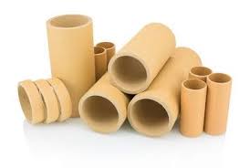 Collection of cardboard tubes on a white background