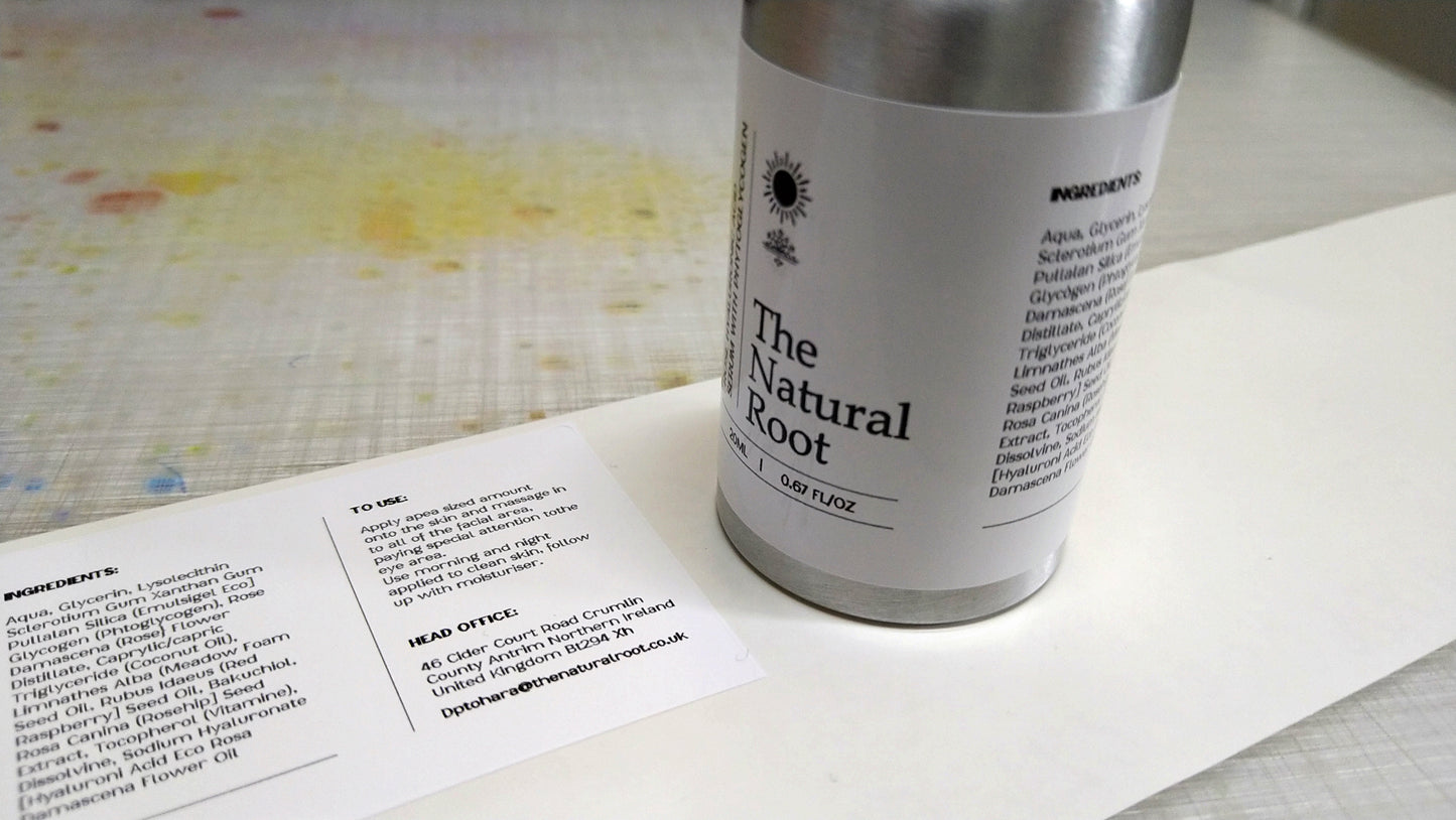 Natural root label samples