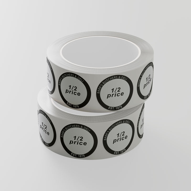 Circle Labels Printed On The Roll